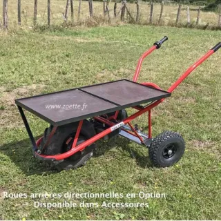 Brouette électrique ZOETTE PRO PLATEAU freiné sans roues directrices