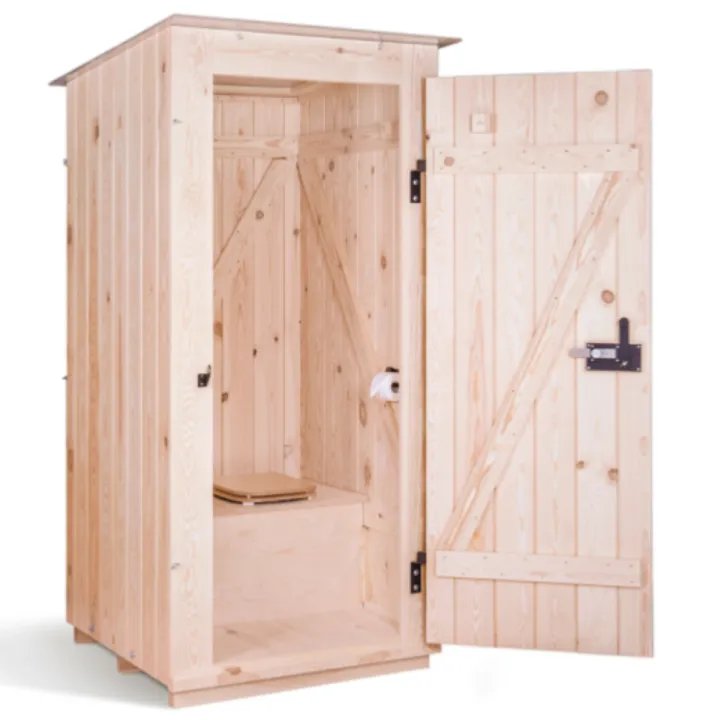 Toilette sèche mobile bois massif TROBOLO KersaBœm ouverture porte