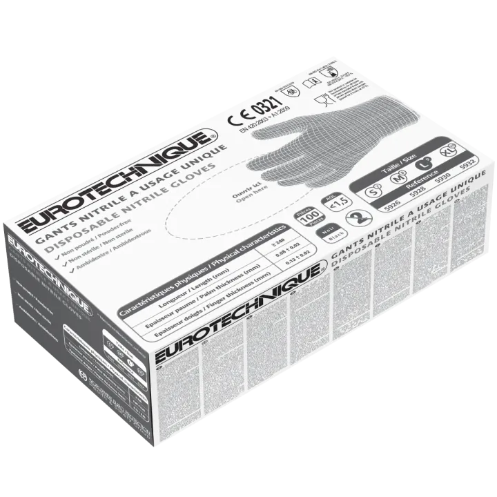 Boîte de gant noir pour la traite