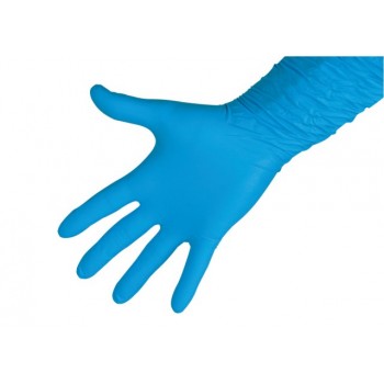 Gant nitrile manchette 30 cm jetable bleu KERBL