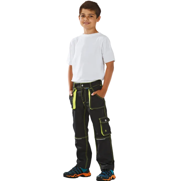 6110 pantalon junior PLANAM anthracite jaune