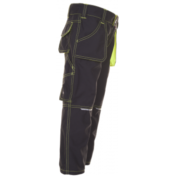 6110 pantalon junior PLANAM anthracite jaune profil droit