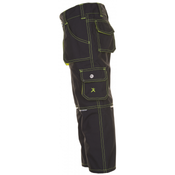 6110 pantalon junior PLANAM anthracite jaune profil gauche