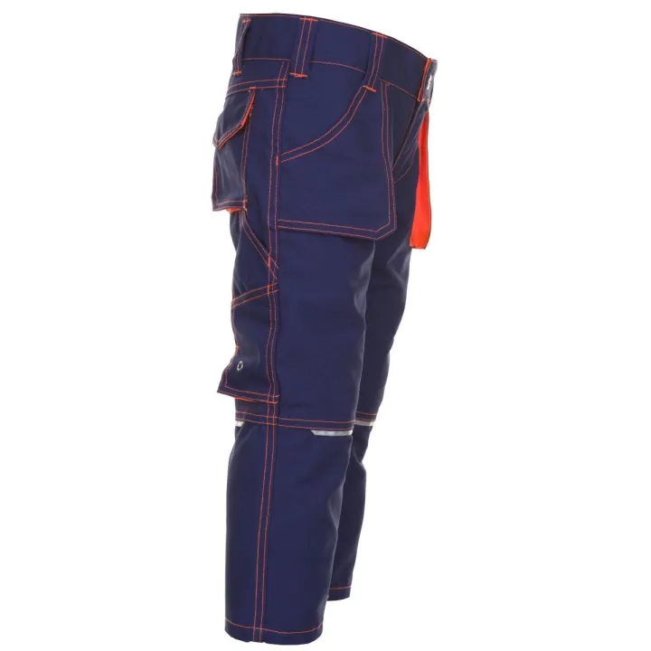 6111 pantalon junior PLANAM marine orange profil droit