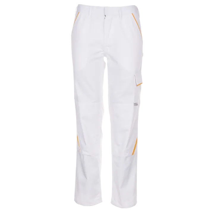 Pantalon de travail blanc blanc jaune highline planam profil