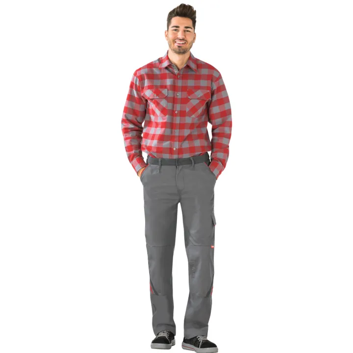 Pantalon de travail zinc ardoise rouge highline planam