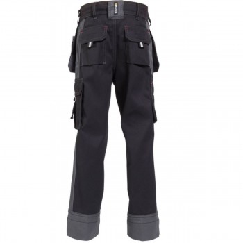 Pantalon travail enfant SEATTLE KIDS DASSY noir gris dos