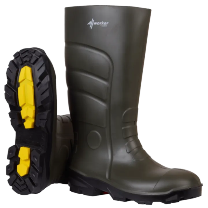 Botte de travail sécurité élevage S4 ALLWORKER  SOLIDUR verte foncée