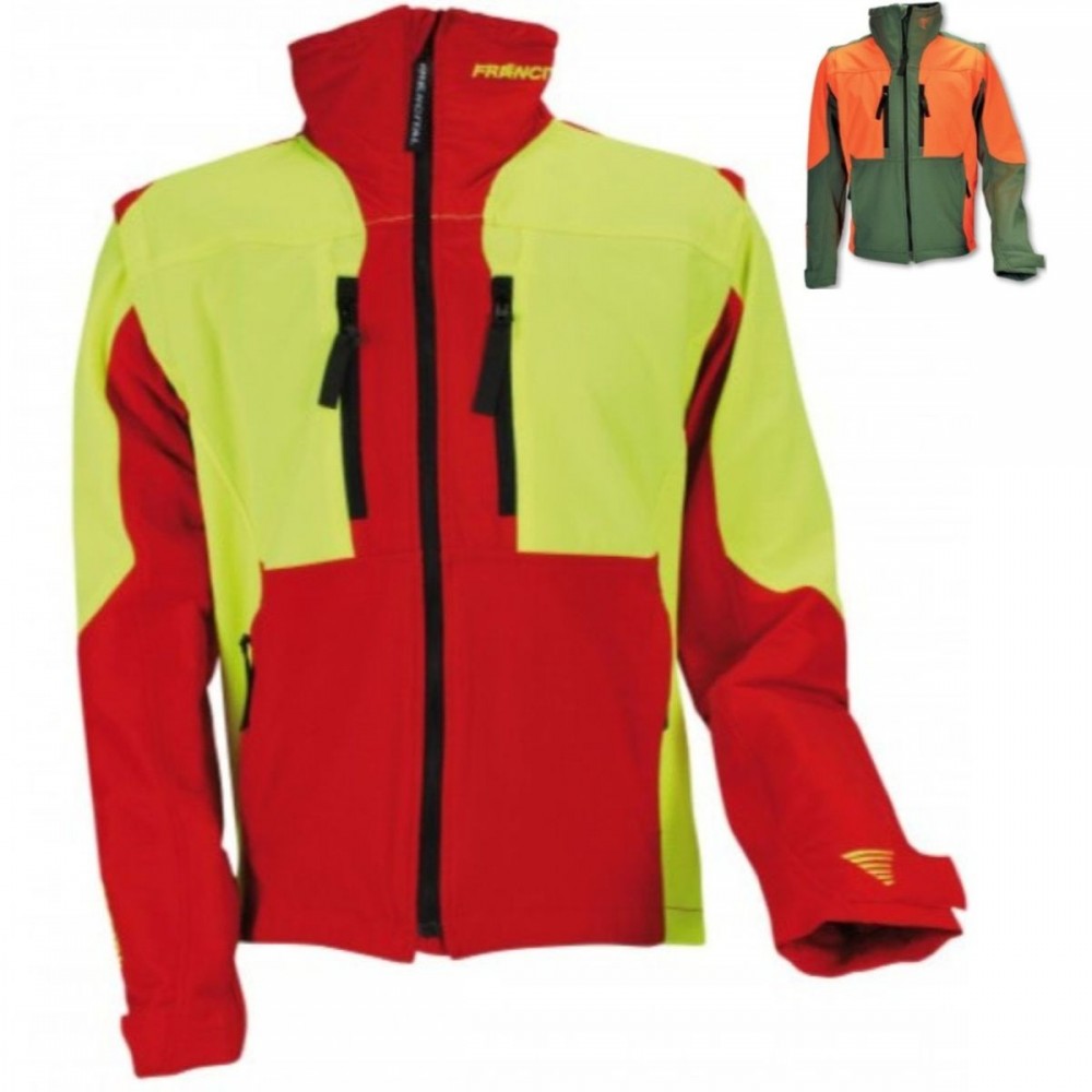 Veste sofshell de travail forestier AIGOUAL R FRANCITAL 2 en 1 manches amovibles deux couleurs