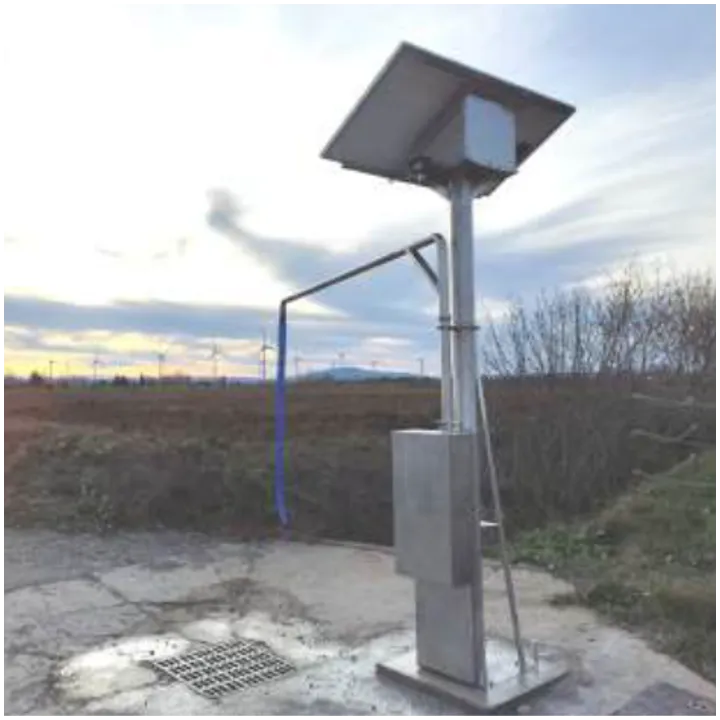 Potence collective de remplissage hauteur 2,5m déport 2,3 m mat 3m