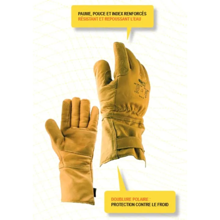 Gants cuir froid perchiste station ski FINLAND NT PRO