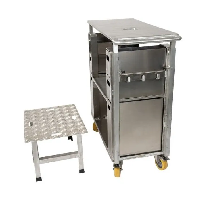 Chariot de travail ergonomique JASMIN pépinière agro-alimentaire avec option marche pied
