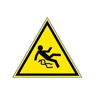 Panneau Danger sol glissant, rigide ou adhésif, base 30 cm