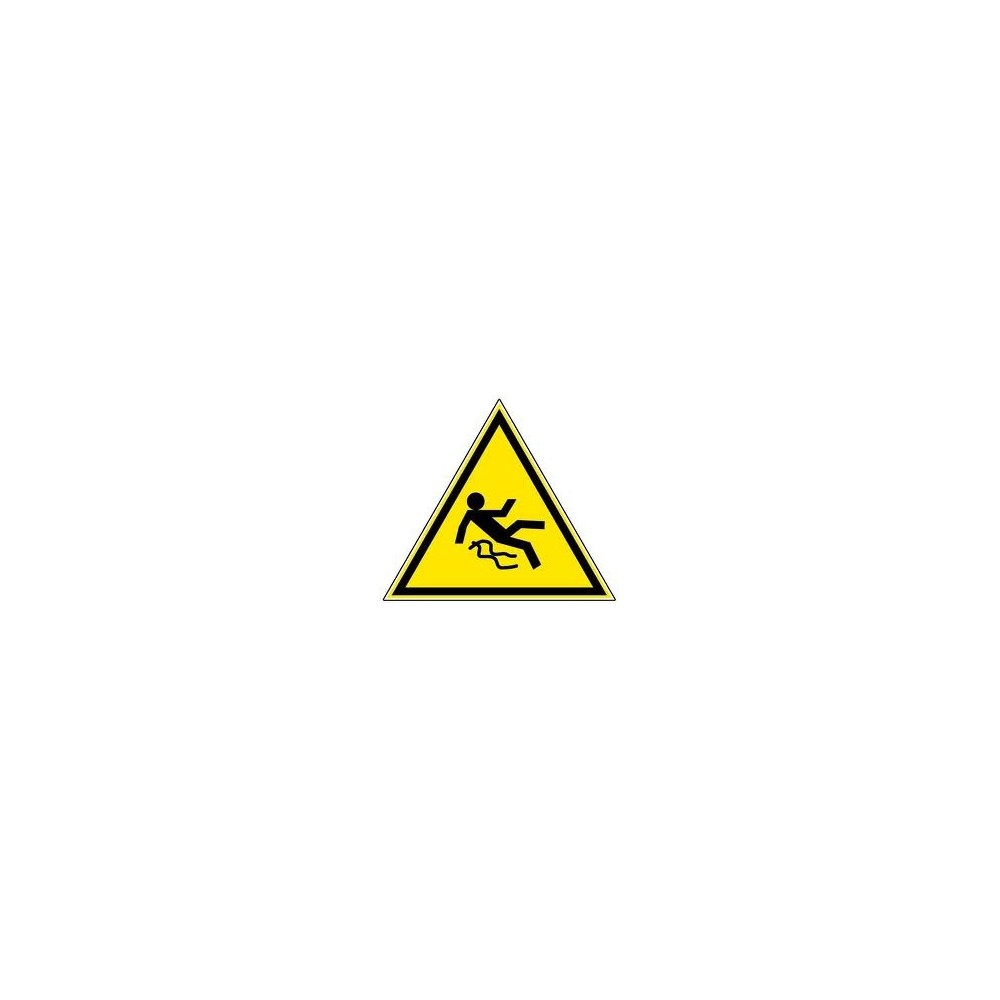 Panneau Danger sol glissant, rigide ou adhésif, base 30 cm