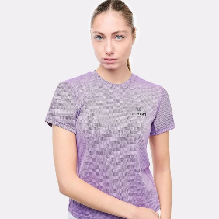 Tee-shirt femme G-heat anti-UV – Protection solaire et confort optimal violet