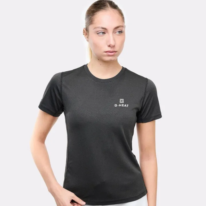 Tee-shirt femme G-heat anti-UV – Protection solaire et confort optimal noir