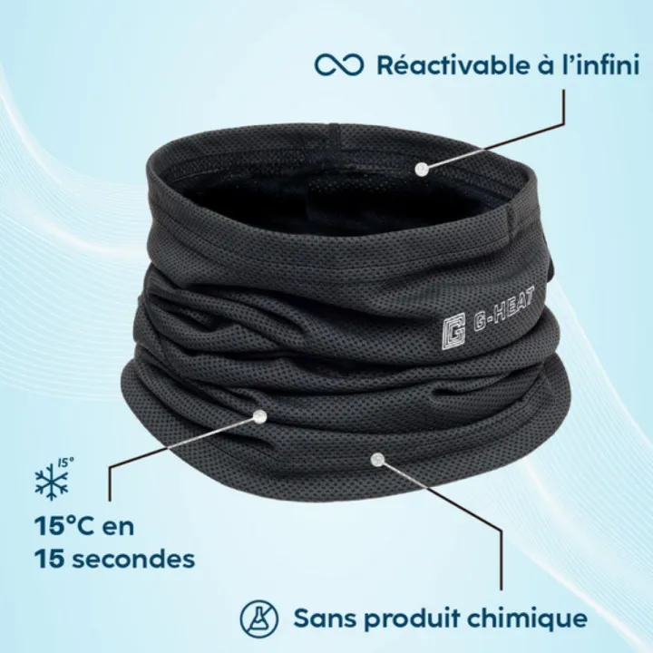 Tour de cou rafraîchissant G-Heat – Fraîcheur immédiate et confort noir