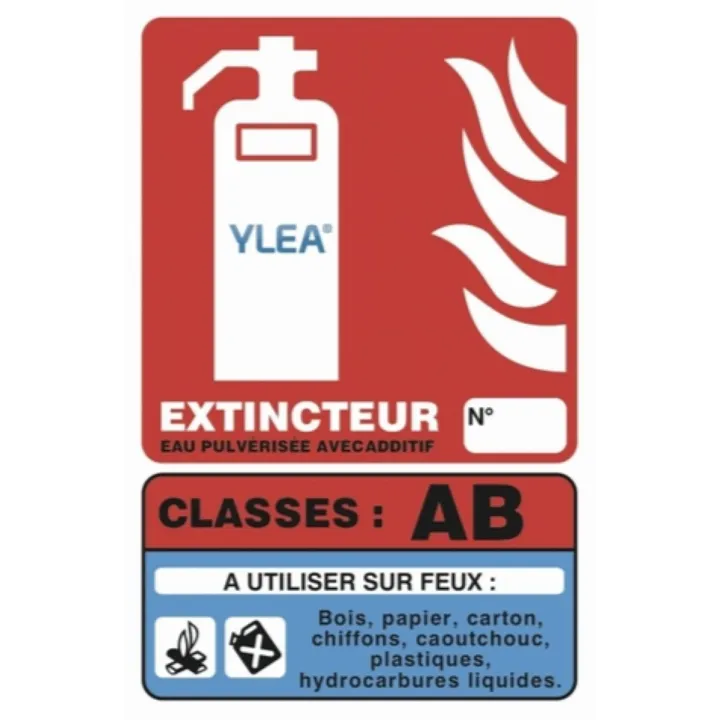Panneau signalétique extincteur à Eau avec additif 125 x 190