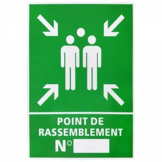 Panneau point de rassemblement 60×40 cm – PVC 5 mm personnalisable