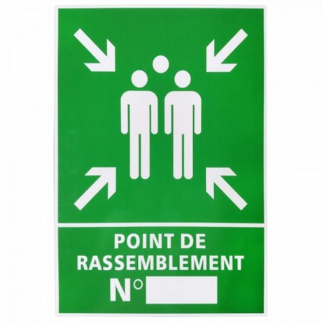 Panneau YLEA point de rassemblement évacuation en cas d'incendie 60x40cm