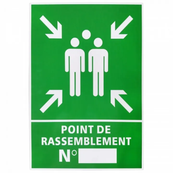 Panneau point de rassemblement 60×40 cm – PVC 5 mm personnalisable