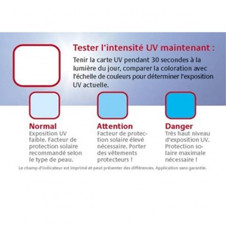 Test intensité des UV CARD Physioderm