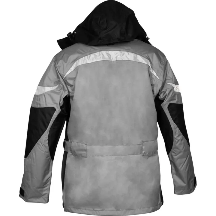 Parka de travail ICESTORM COFRA imperméable et respirante 3 en 1 gris noir dos