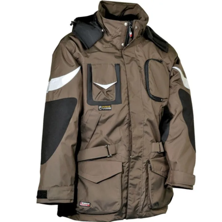 Parka de travail ICESTORM COFRA imperméable et respirante 3 en 1 taupe noir