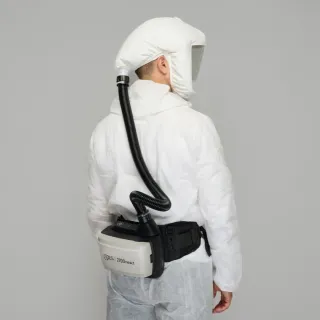 Kit complet BLS2700 NEXT – Masque à ventilation assistée, batterie standard cagoule courte