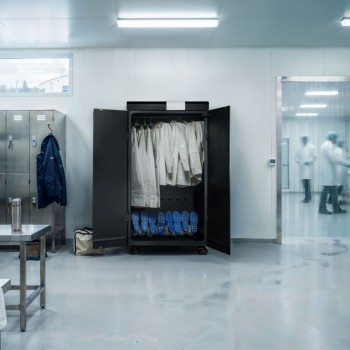 armoire-novven-3-désinfectante et séchante indus-porte-ouverte en usine