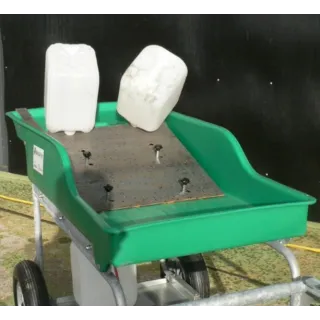 Égouttoir à bidon en situation