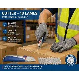 Pack cutter Portwest KN40 + lames KN91 soit 20 lames