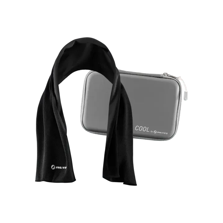 Serviette rafraîchissante INUTEQ Body Cooling – refroidissement instantané anti chaleur noir