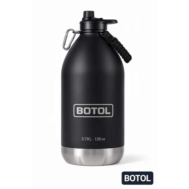 Gourde professionnelle BOTOL TANK CLASSIC 2,7L isotherme grande capacité noir