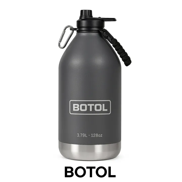 Gourde professionnelle BOTOL TANK CLASSIC 2,7L isotherme grande capacité gris