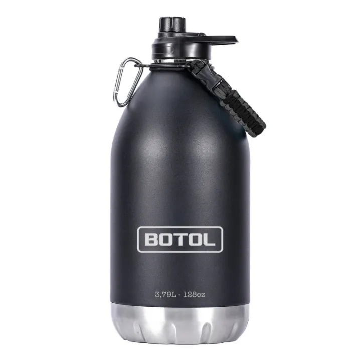 Gourde isotherme professionnelle Botol Tank Classic 3,79 L - Robuste, fiable et performante noir