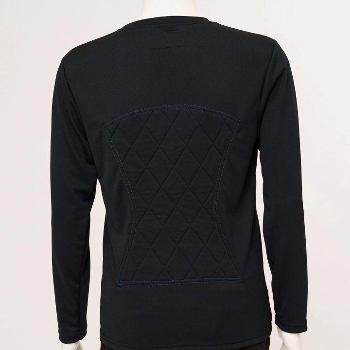 T-shirt rafraîchissant manches longues TECHNIFRESH Active noir pour chaleur extrême dos