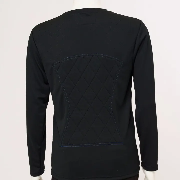 T-shirt rafraîchissant manches longues TECHNIFRESH Active noir pour chaleur extrême dos