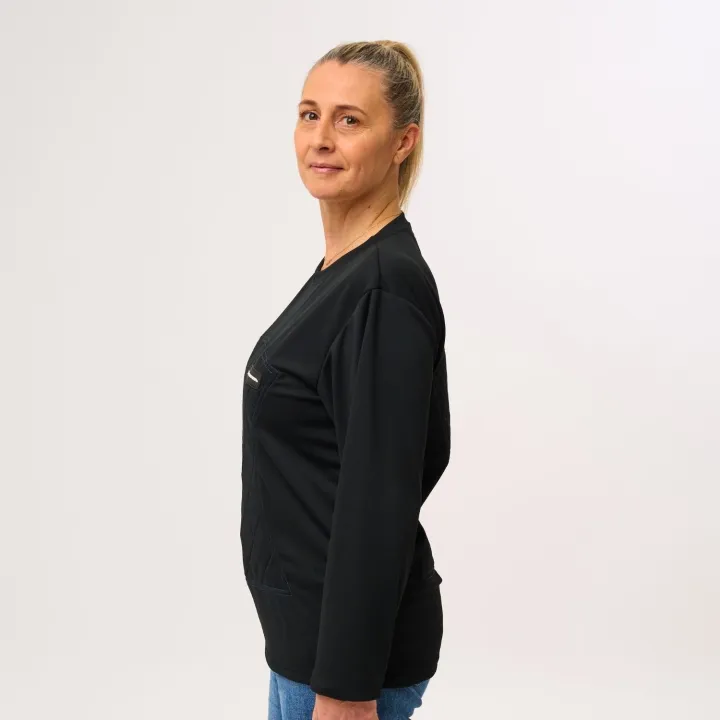 T-shirt rafraîchissant manches longues TECHNIFRESH Active noir pour chaleur extrême femme profil