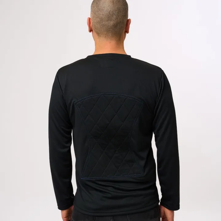 T-shirt rafraîchissant manches longues TECHNIFRESH Active noir pour chaleur extrême dos