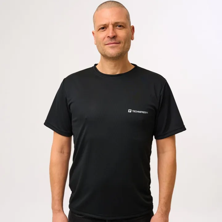 T-shirt rafraîchissant TECHNIFRESH Aqua manches courtes pour chaleur et canicule homme