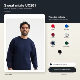 Sweat de travail unisexe UC201 350 grammes UNEEK