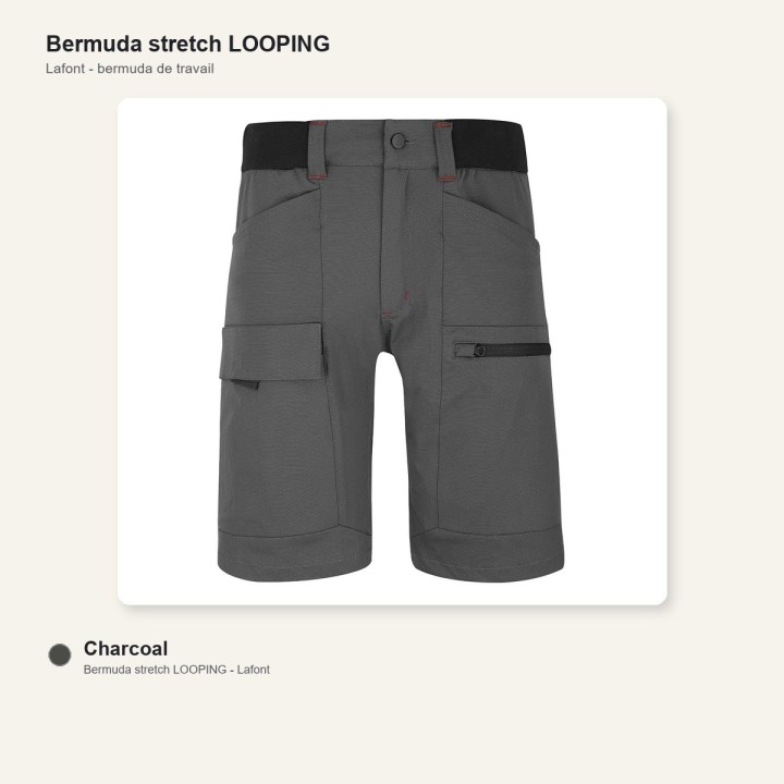 Bermuda de travail stretch LOOPING Cepovett gris