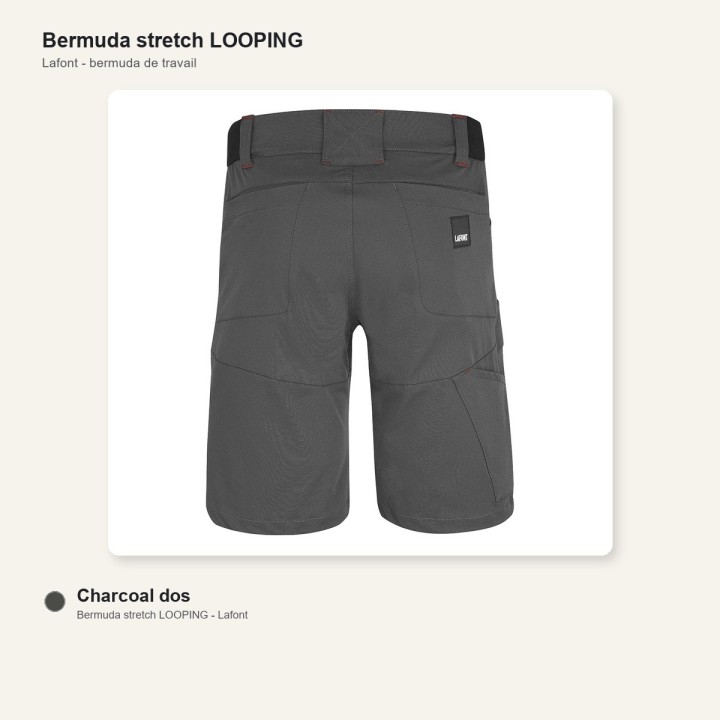 Bermuda de travail stretch LOOPING Cepovett gris