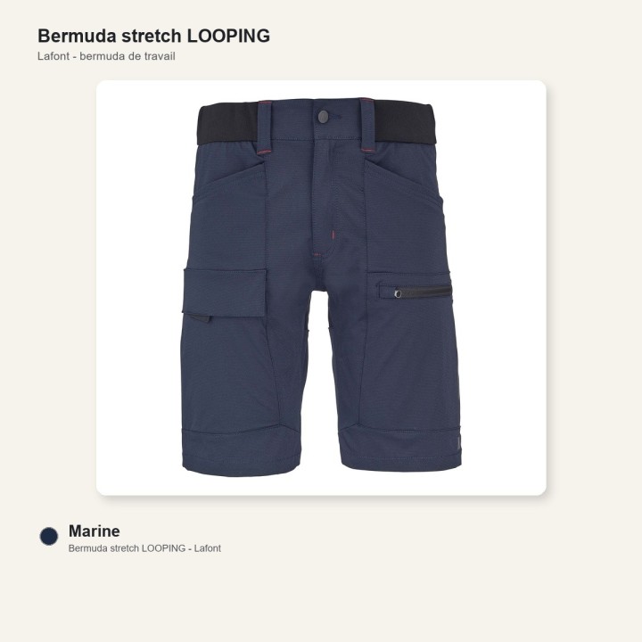 Bermuda de travail stretch LOOPING Cepovett marine