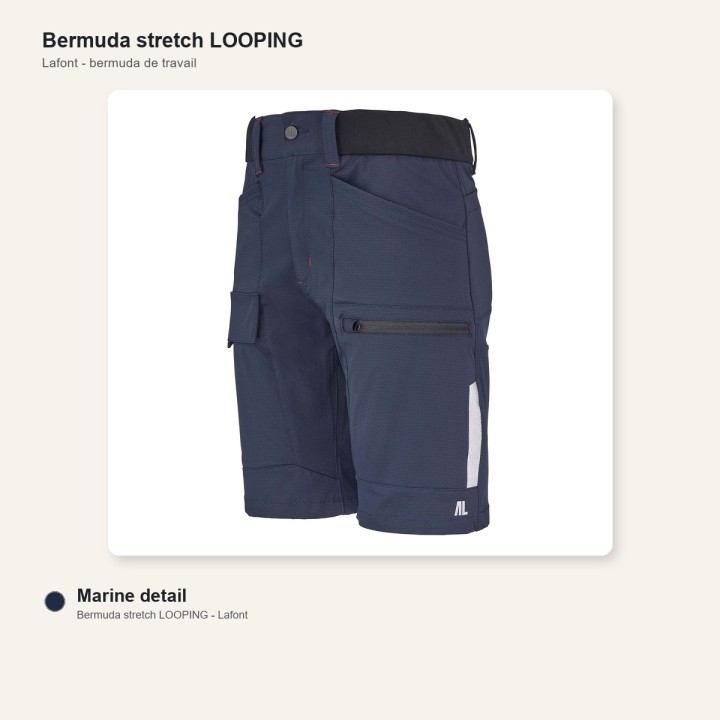 Bermuda de travail stretch LOOPING Cepovett marine