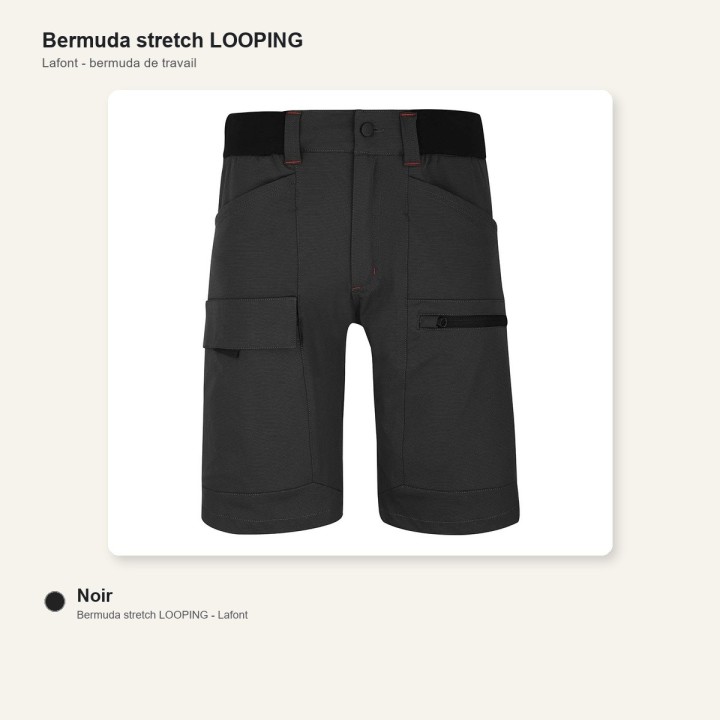 Bermuda de travail stretch LOOPING Cepovett noir