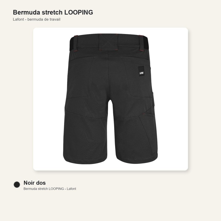 Bermuda de travail stretch LOOPING Cepovett noir