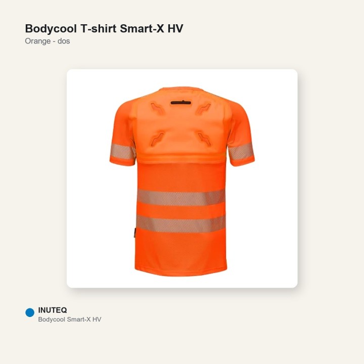 T-shirt refroidissant HV - Smart-X manche courte orange dos