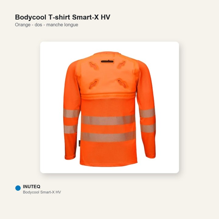 T-shirt refroidissant HV - Smart-X manche longue orange dos
